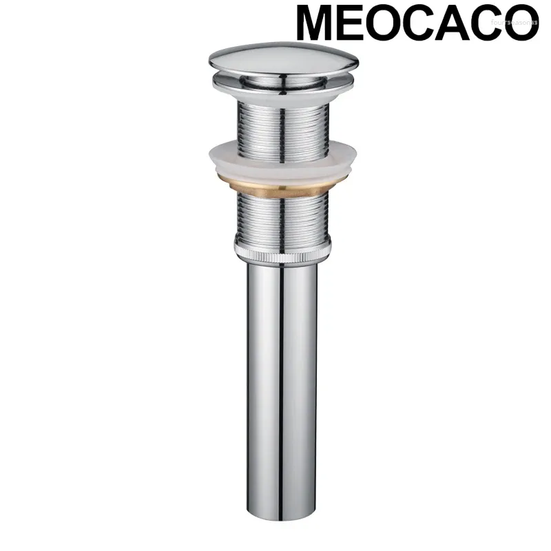 Grifos del fregadero del baño MEOCACO Up Drain Basin Faucet Accesorios Push Down Waste Drainer Chrome