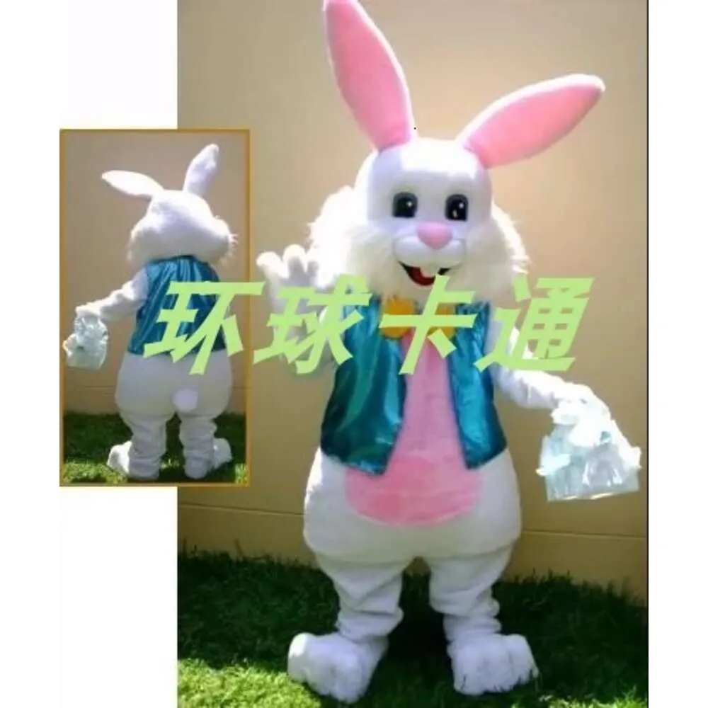 Mascot Costumes New Adult Fashion Blue Hare Easter Bunny Rabbit Cartoon Plush Christmas Fancy Dress Halloween Mascot Costume