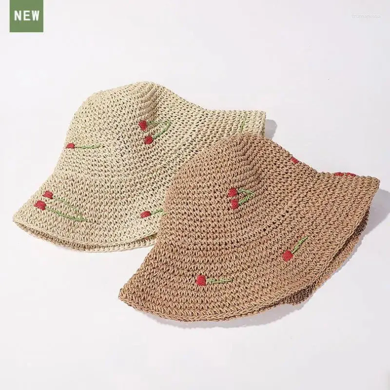 Chapeaux à large bord Chapeau d'été Femmes Sun Dames Crème solaire Paille Voyage Pliable Panama Cap Femme Plage Sunhat Coréen