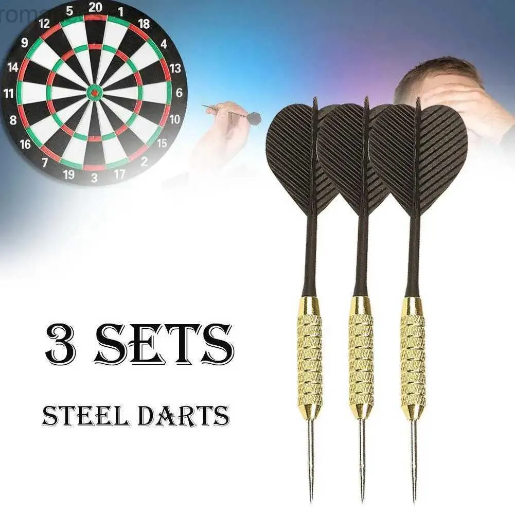 Freccette 3 set di freccette in acciaio Freccette professionali con punta in acciaio Sport indoor Intrattenimento Dart Dart nichelato Corpo in alluminio 24327