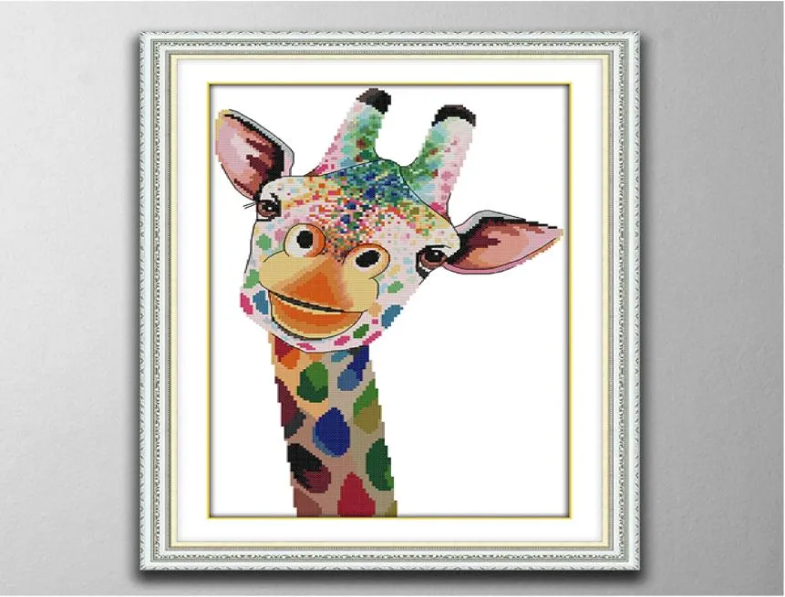 Giraffe Home Handmade Cross Stitch Craft Tools Embroidery NeedleWorkセットCanvas DMC 14CT 11CT4203593でカウントされた印刷