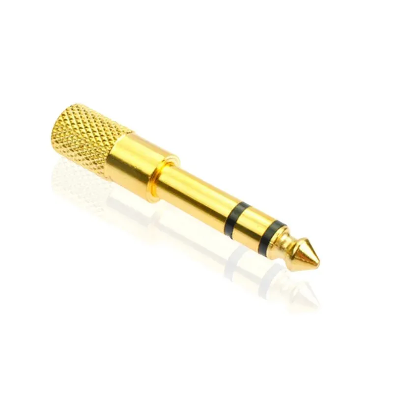 6.5mm To 3.5mm Adapter Jack Stereo Audio Adaptor for Microphone Headphone AUX Cable Gold Audio Adaptor