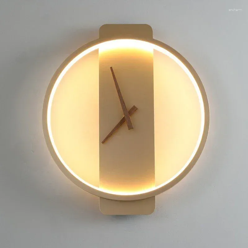 Wall Lamp Nordic LED Clock Lamps Art Design Sconce Creative Aisle Bedroom Background Decor Light Lighting