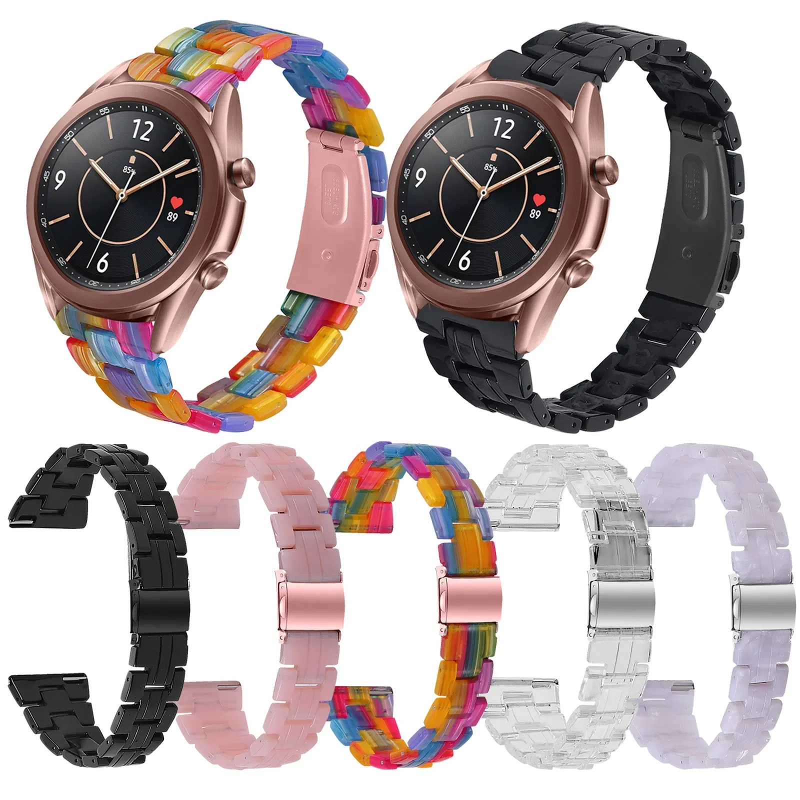 Hüllen Buntes Harzarmband für Samsung Galaxy Watch 4 46mm 22 mm Ersatzarmband Armband für Frauen Männer Geschenke Relogio