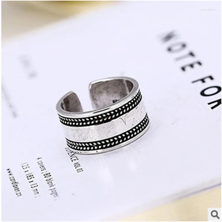 Cluster anneaux coréens vintage lisse rond rond de style conception de style argent couleurs ouverts accessoires de doigt réglables