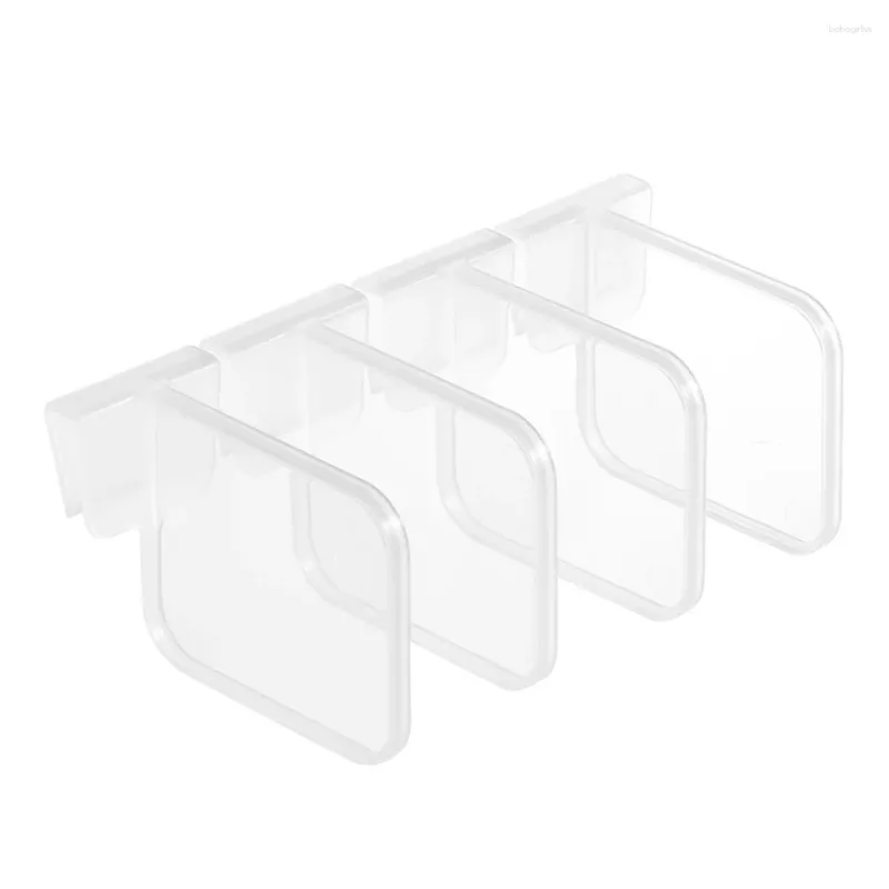 Kitchen Storage Refrigerator Door Organizer 4 Pack Bins Partition Fridge Divider Clear Plastic Baskets Space Allocator For Home