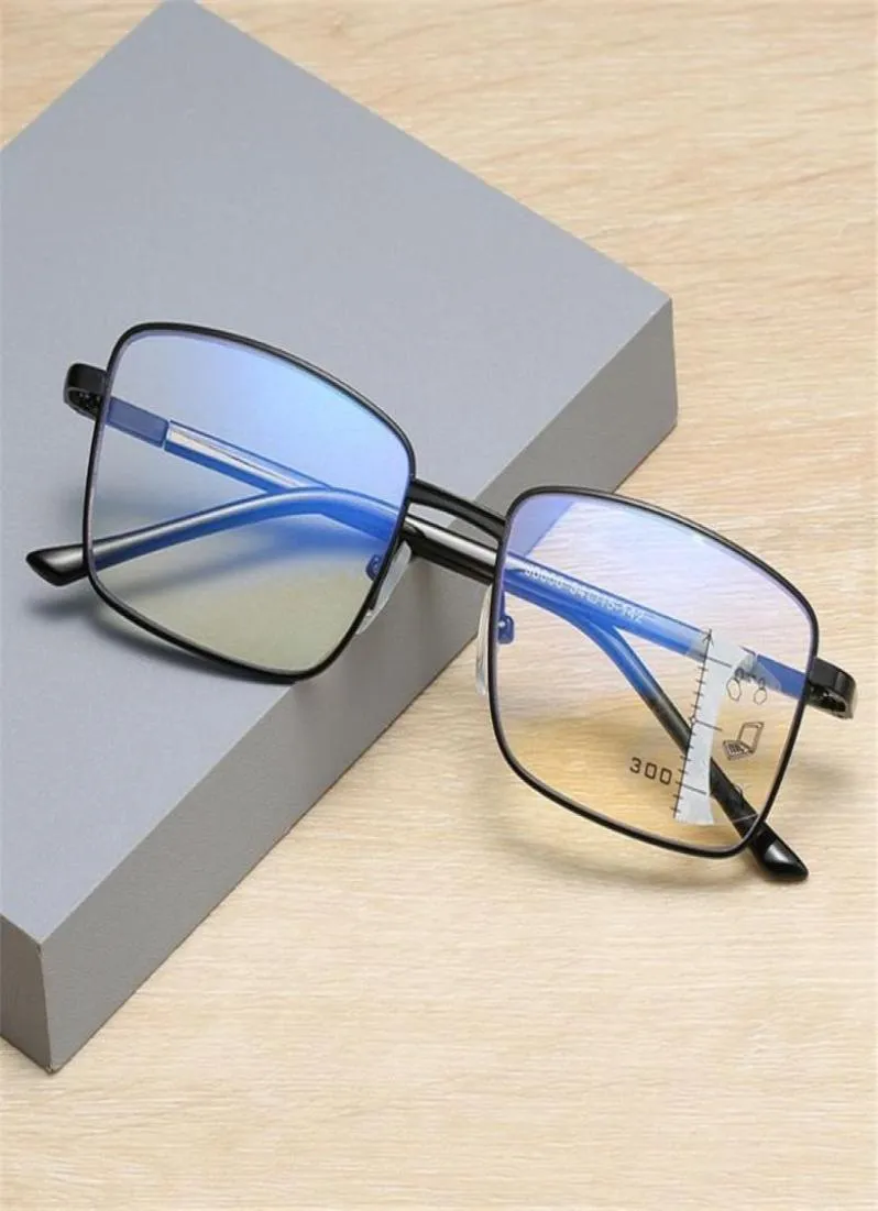 Lunettes de soleil en métal demi-monture lunettes de lecture multifocales progressives anti-fatigue oculaire presbyte lumière bleue bloquant les lecteurs d'ordinateur6048657