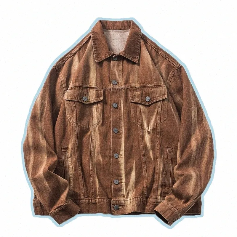 Mens Retro Denim Jacket - Classic American Vintage Biker