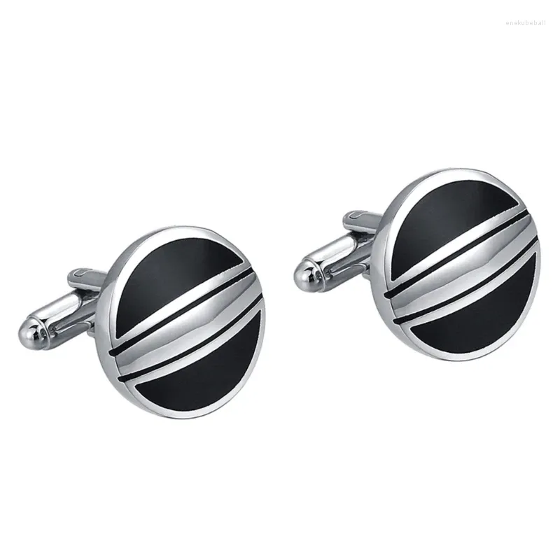 Boutons de manchette pour hommes, boutons de manchette pour chemise d'affaires de mariage professionnel, ton noir