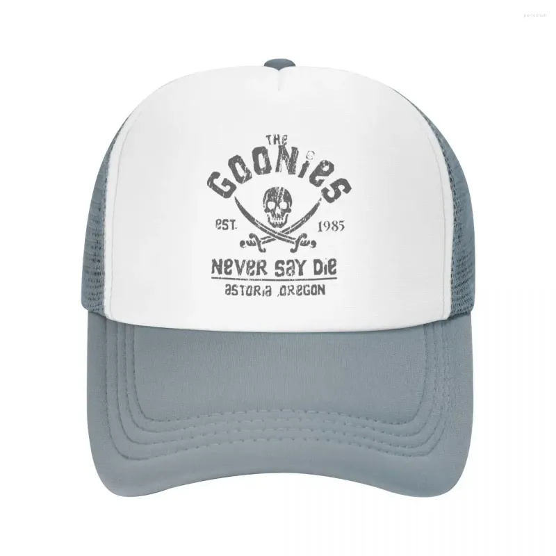 Ball Caps The Goonies Never Say Die Trucker Cap Men Women Sport Skull Hat Adjustable Polyester Mesh Baseball Wholesale