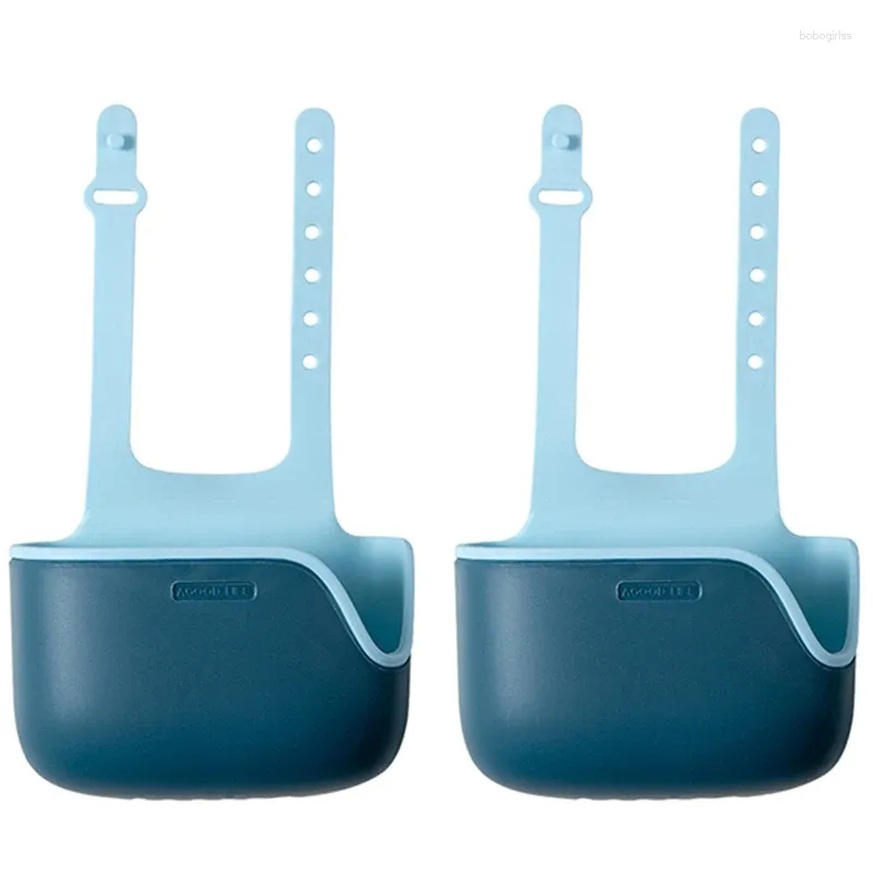 Kitchen Storage Sink Caddy Sponge Holder Rack Silicone For Hanging (2Pcs)