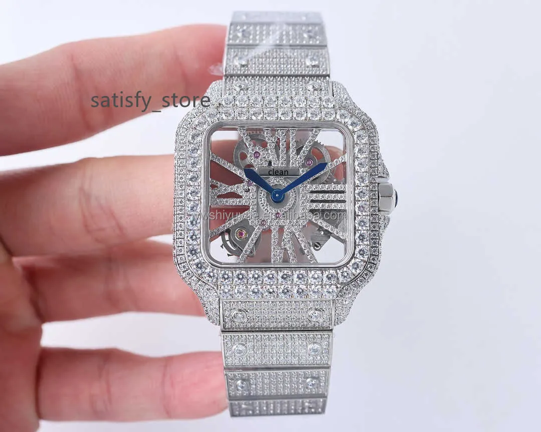 5A One Piece Popular Quartz Full Function Mossanite Jewelry Mens Luxury Womens Quartz Watch