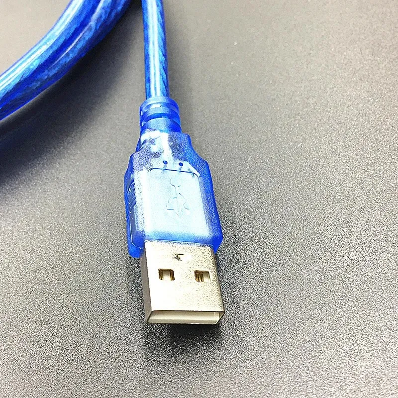 USB-verlengkabel man-vrouw datakabel met afgeschermde magnetische ring USB-kabel geheel koper transparant blauw