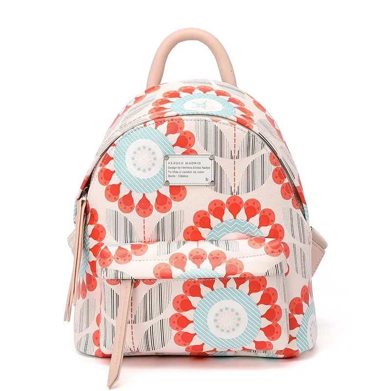 Backpack Fashion Womens Large Capacity Small Bag Versatile Travel Leisure Trend Floral design style 240313