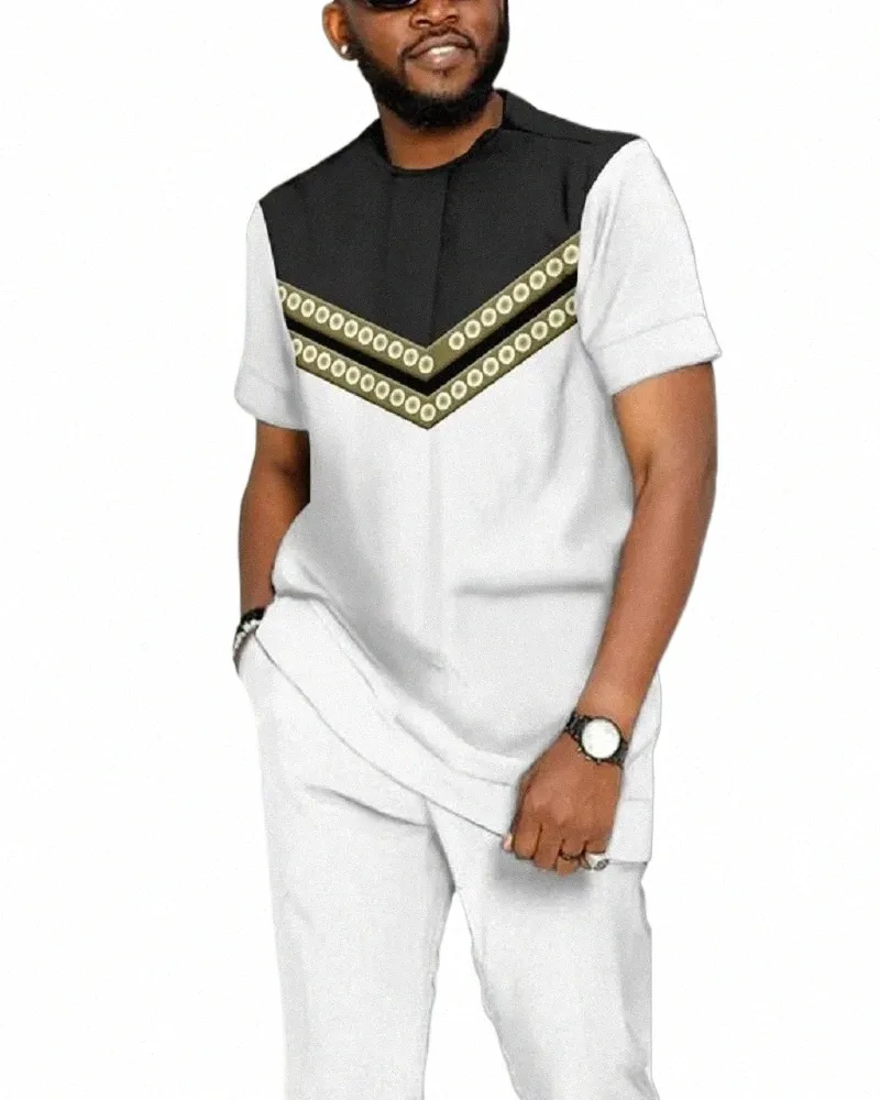 мужские африканские традиционные комплекты, летние мужские спортивные костюмы, футболка с коротким рукавом с 3D принтом + брюки Lg, уличная одежда, дизайн мужской одежды u1xr #