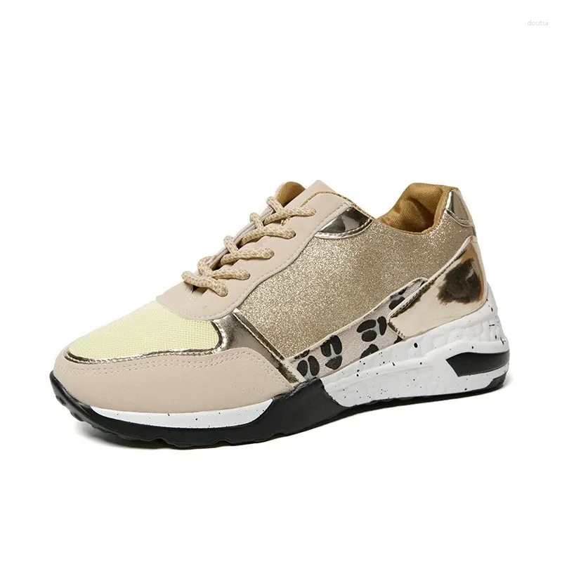 Casual Shoes Leopard 2024 Women Spring Sneakers Leather Mesh Woman Running Female Sports Flat Platform Zapatos Mujer