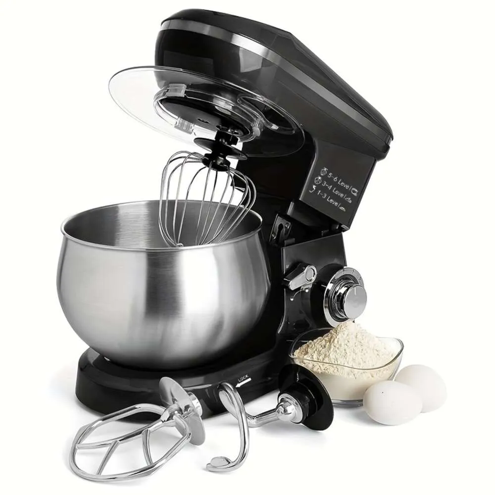 Impastatrice elettrica da 6,5 QT 1300 W a 6 velocità con accessori frusta in metallo, gancio per impastare, frusta per uova a filo, paraspruzzi - presa americana