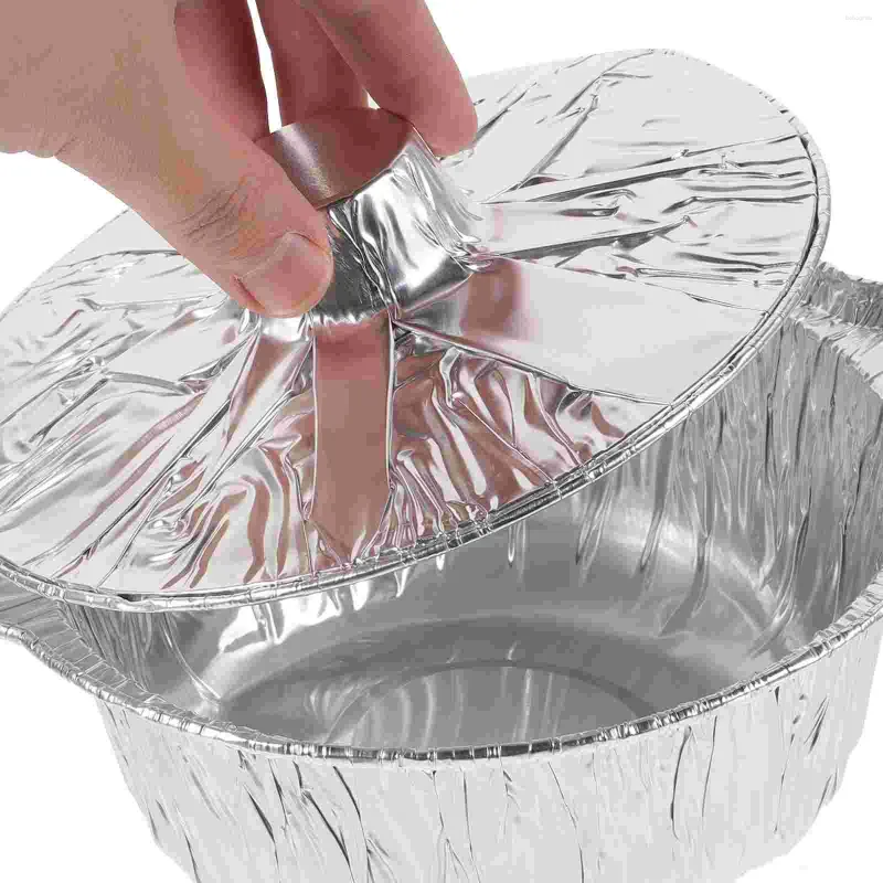 Kommen Barbecue Eenmalig gerecht Buiten Aluminiumfolie Pot Wegwerp aluminium potten met deksels Verdikte container