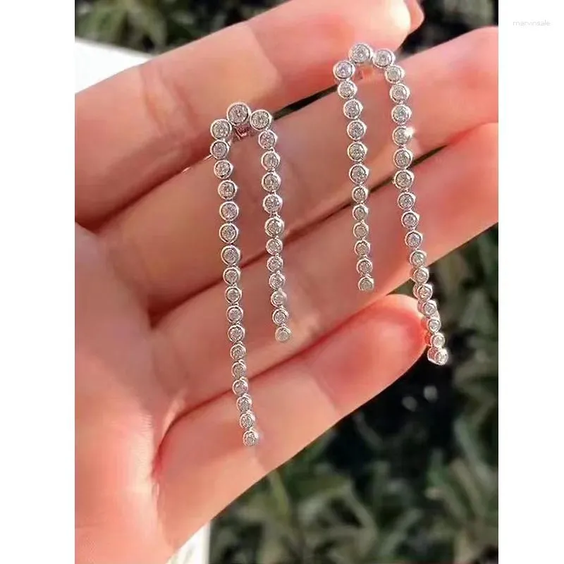 Kolczyki S925 Silver Ear Studs Style Instagram okrągły mikro inkrustowani i biżuteria