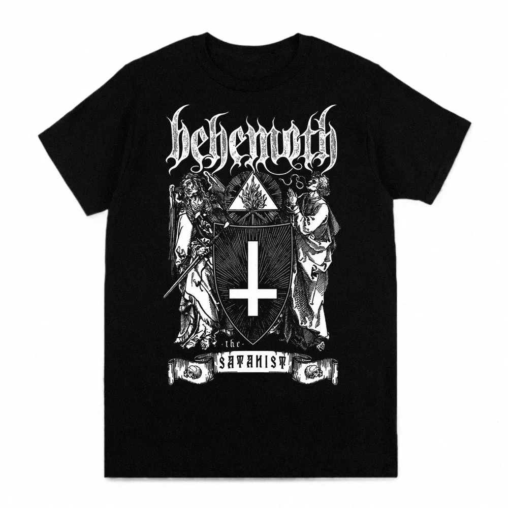 2022 män kläder sommar t-shirts black metal behemoth tryckt o hals korta ärm tees toppar överdimensionerade t shirt man streetwear f9z6#