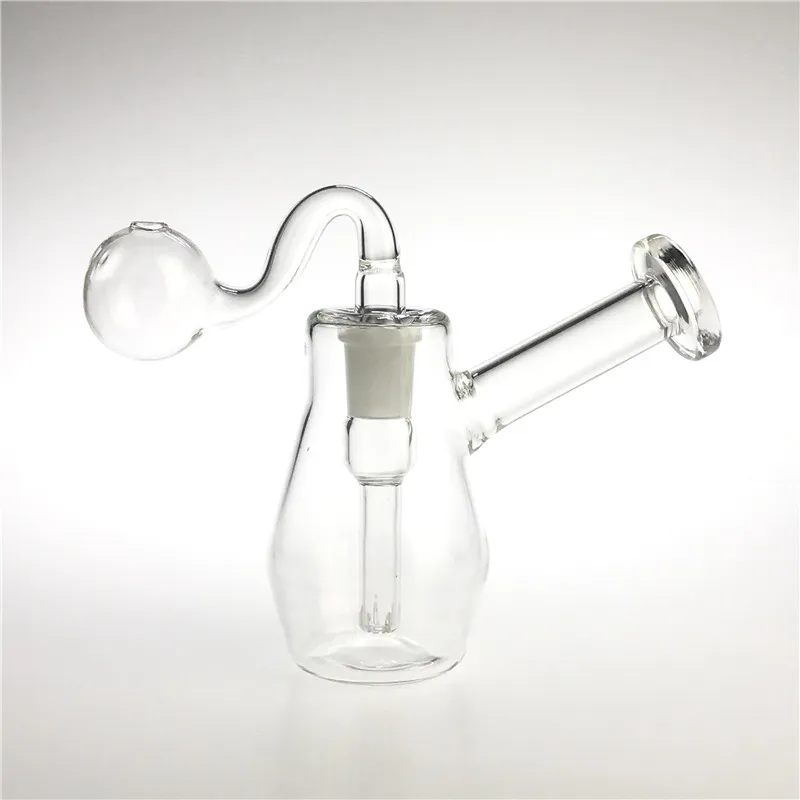 4.3 Inch Glass Oil Burner Bongs for Smoking 14mm Female Thick Pyrex Beaker Recycler Glass Water Pipes with 2 Oil burner 3pcs/set