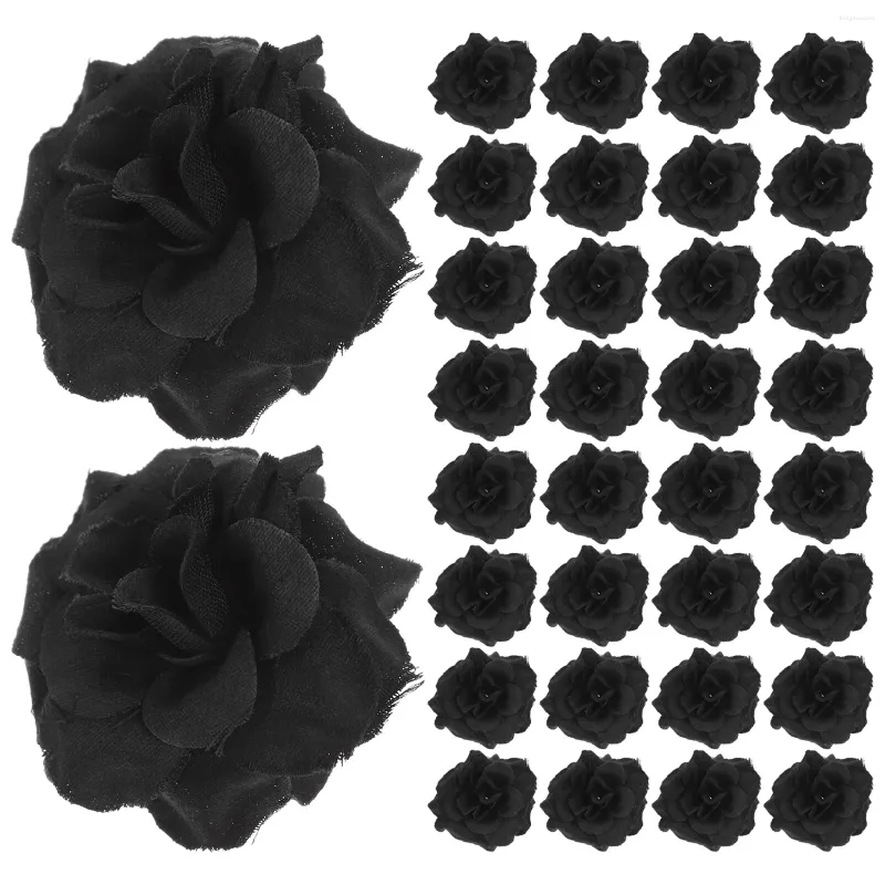 الزهور الزخرفية 50 PCS Retro Decor Rose Flower for Wedding Crafts Bride Silk