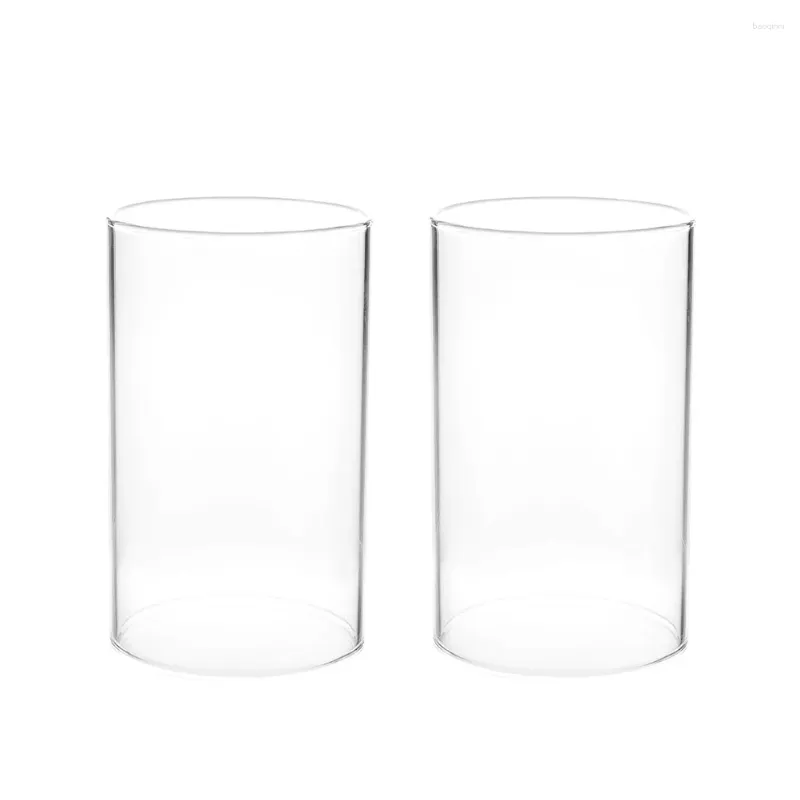 Candle Holders 2 Pcs House Accessories For Home Shade Household Holder Transparent Cover Bottomless Decorative