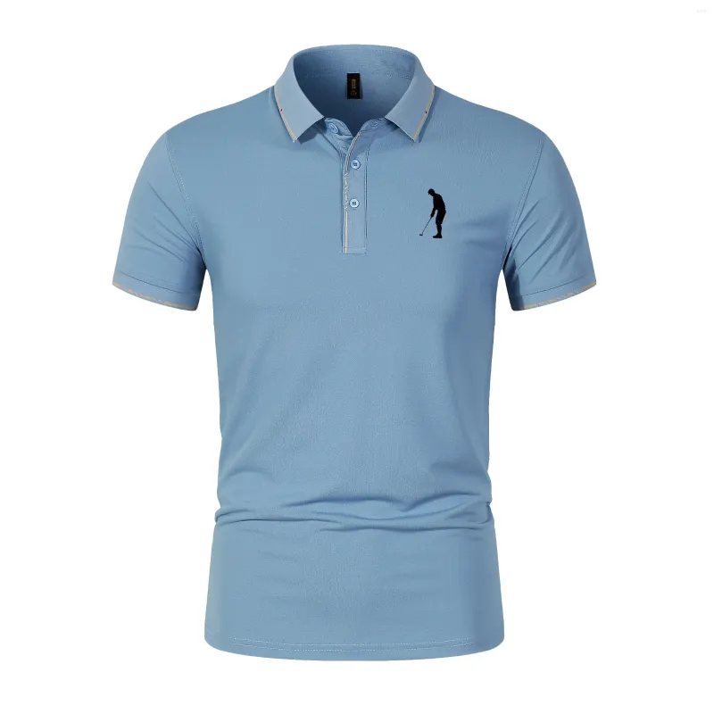 Męskie polo letnie lapel z krótkim rękawem Szybka sucha koszulka polo moda Trend T-shirt Man Streetwear Tops Work Business Speisure Button Pullover