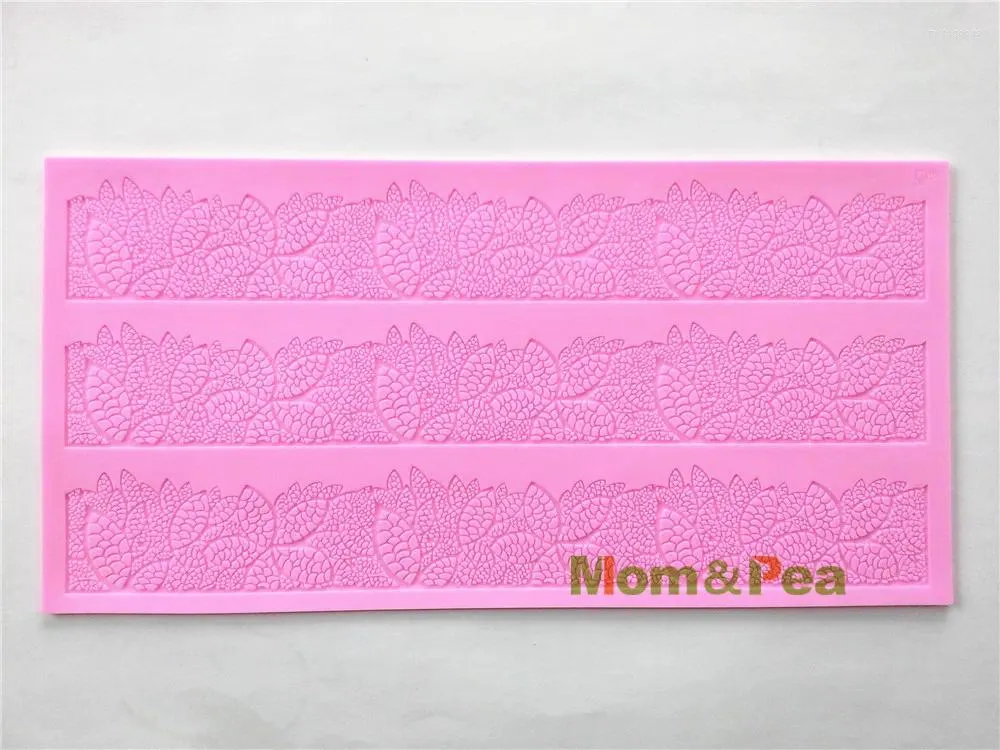 Bakvormen MomPea 0550 Siliconen Big Size Leaf Lace Mold Cake Decoratie Fondant 3D Food Grade Mold