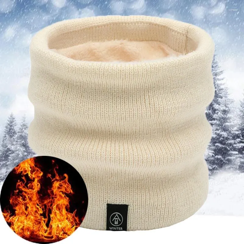 Sjaals Verdikte Ringsjaal Wollen Bont Dikke Hoofdband Plus Fleece Unisex Heren Dames Nekwarm Gebreid Comfortabel