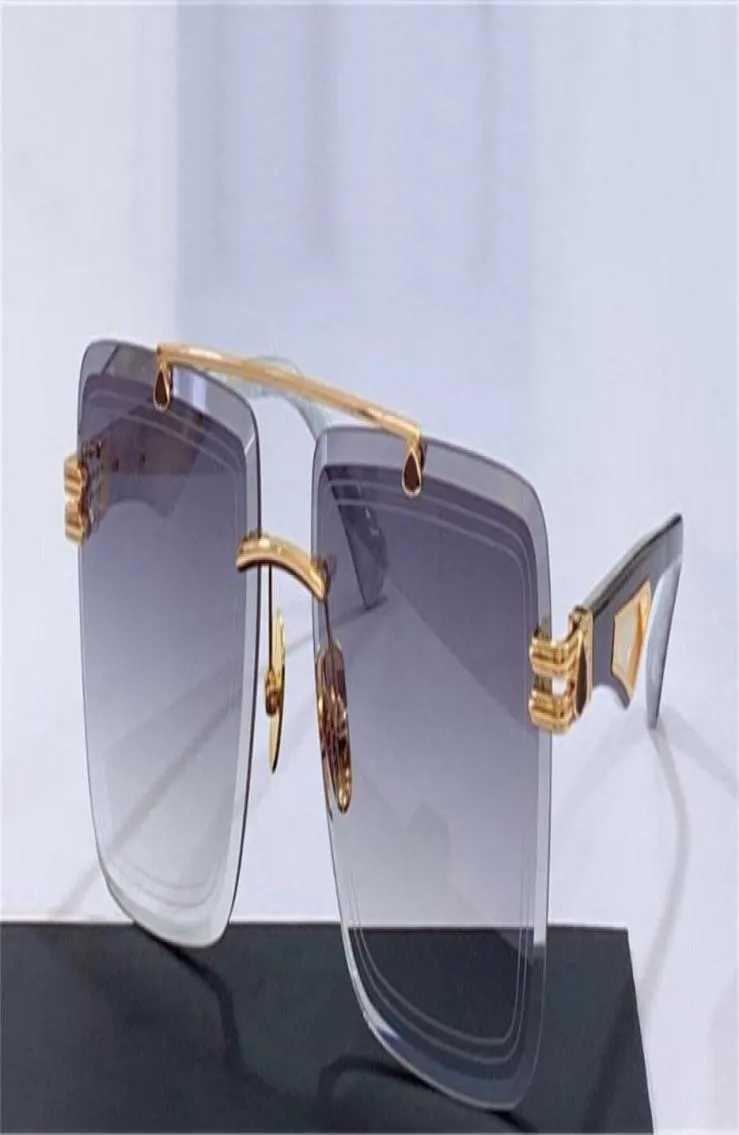 Top man fashion design sunglasses THE ARTIST I exquisite square cut lens K gold frame highend generous style outdoor uv400 protec4679628