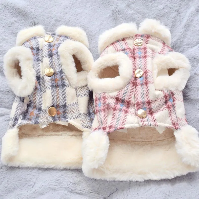Vestuário para cães Roupas de lã quente para animais de estimação para cães pequenos e médios Confortável Bonito Hoodies Aconchegante Pelúcia Rebocável Famale