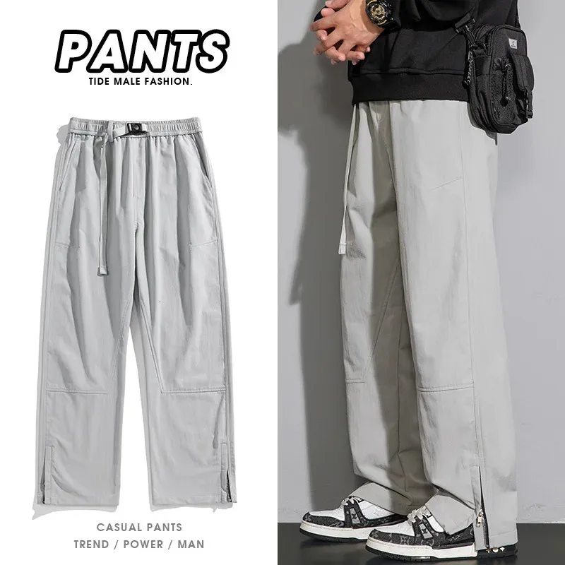 Hommes streetwear mode décontracté lâche pantalon large Y2K streetwear pantalon corée critiques beaucoup de vêtements pantalons pour hommes M-4XL 240318