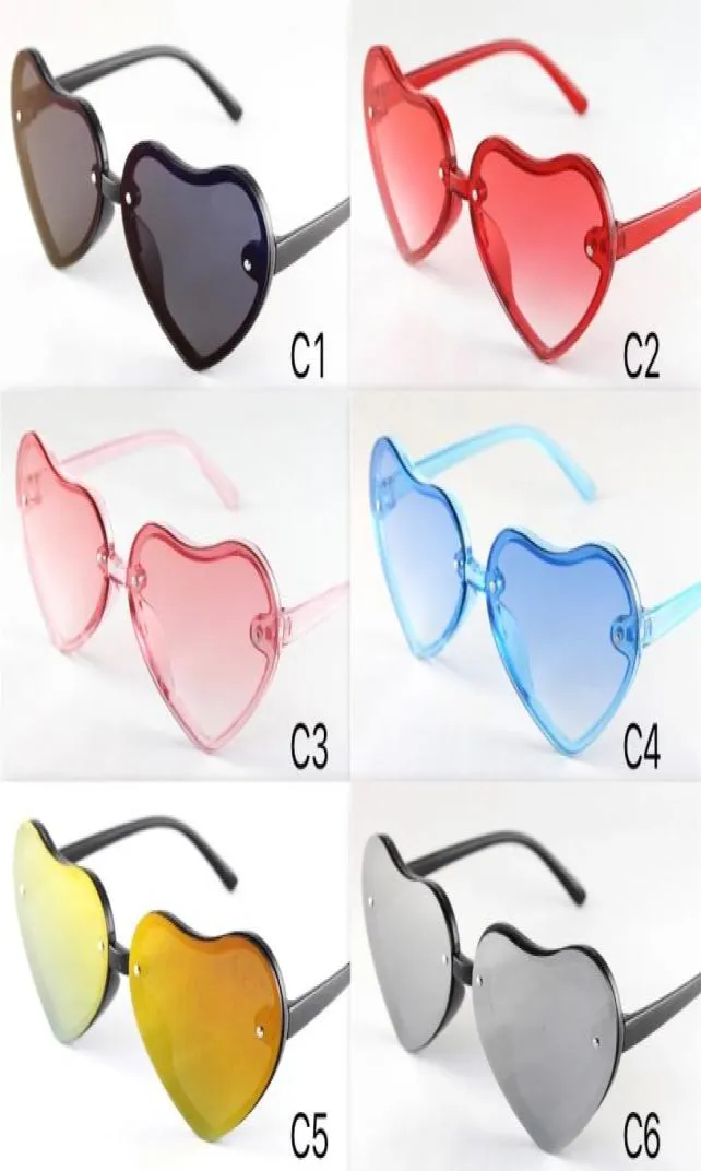 Kids Sunglasses Cute Colorful Hearts Frame Eyewear Children Size Lovely Baby Sun Glasses UV400 Whole9867322