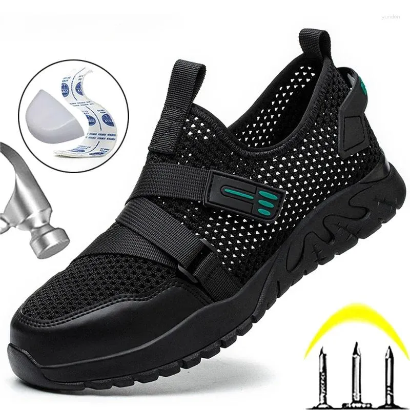 Chaussures de Fitness d'été en maille, baskets de travail pour hommes, sécurité à bout Composite isolant, Anti-perforation et protection contre les écrasements