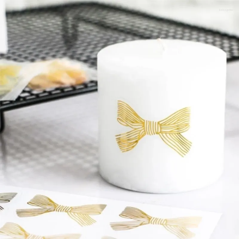 Window Stickers Gold Bow Candle Sticker DIY Tools Handmade Bedroom Home Decoration Making Supplies Family Gift