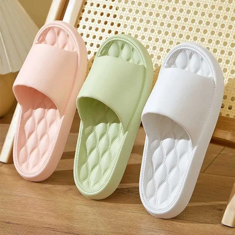 Pantoufles pantoufles été femmes intérieur toboggan plancher plat Soes Eva Flip antidérapant salle De bain Ome Zapatillas De ombre H240327