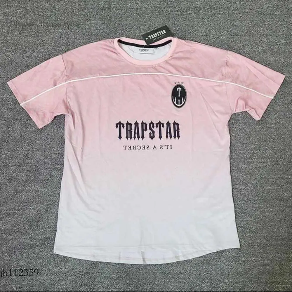 Trapstar London streetwear T-shirt voor heren, gratis hiphop roze oversized jersey met korte mouwen