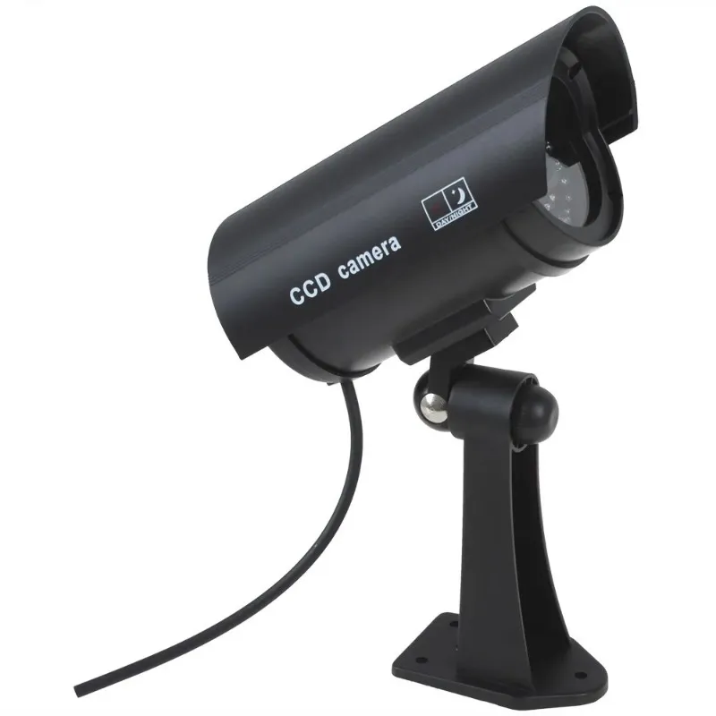 2024 Fake Dummy Camera Waterproof Outdoor Fake Camera Batteridriven Flimmer Blink LED Security Bullet CCTV Camera för inomhus