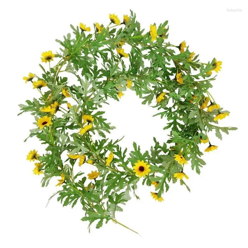 Decorative Flowers SV-Artificial Sunflower Vines Ivy Wedding Backdrop Arch Wall Decor For Doorways Table Runner Indoor Outdoor