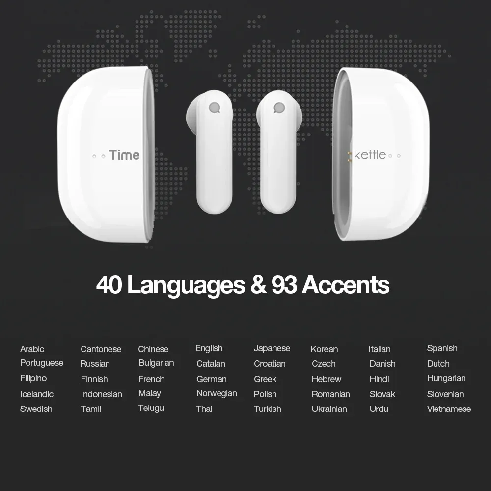 Kulaklıklar Originl TimeKeTle M2 Eşzamanlı Tercüman Kulaklık İşletme Yorumu Kulaklık Seyahat Hediye Dili Çeviri Kulaklıklar