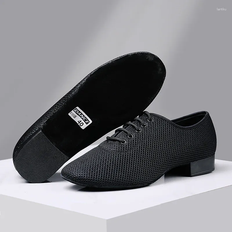 Dance Shoes Weaving Modern Men Sports Adult Mesh Full Male Social Square Sneakers