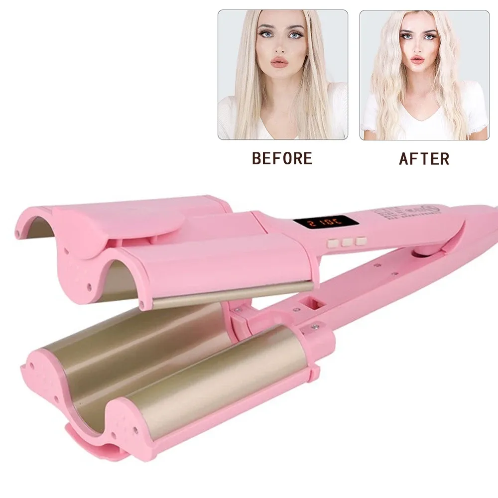 Irons Hair Curling Iron Ceramic Triple Professional Hair Curler 32mm Deep Waver Egg Roll Hair Styling Tools Styler Wand Curler Irons