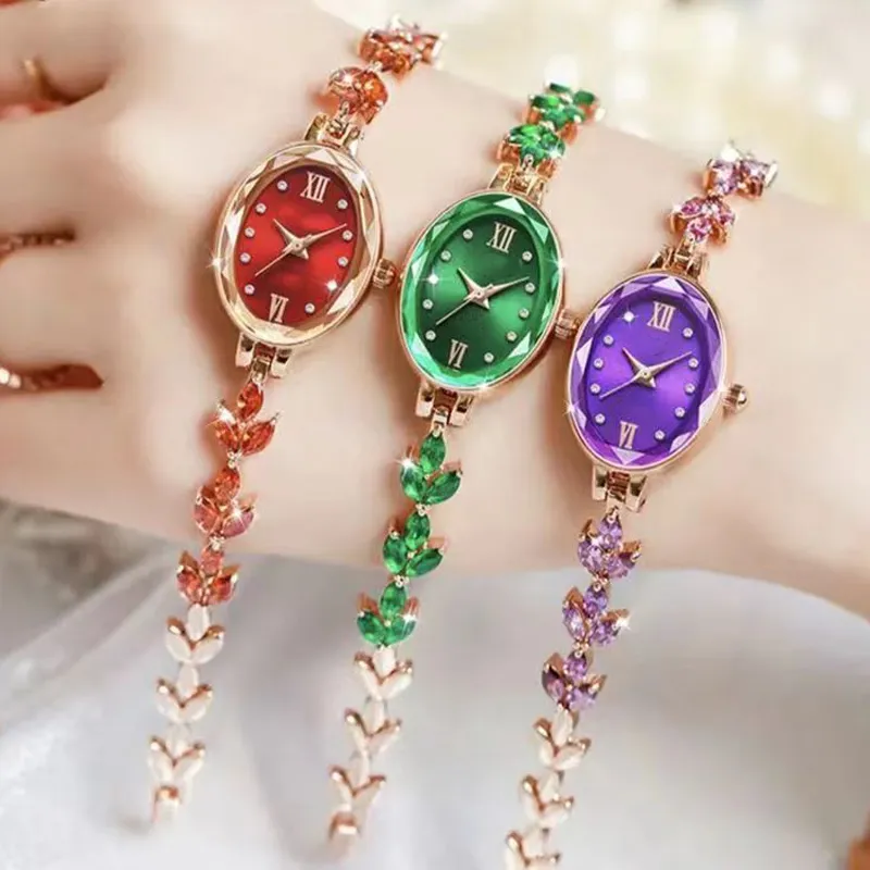 bracelet designer for Women chain bracelet luxe clover Four-leaf with precious stones Alloy gold plating designer jewelry bracelets watch High Quality