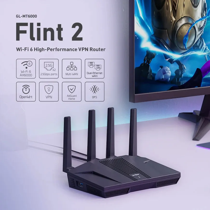 GL.iNet 4G LTE Smart VPN Router, EMEA-versie, OpenWrt, 5000mAh accu, OpenVPN-client, EP06-E LTE-module, router, die geprogrammeerd kan worden