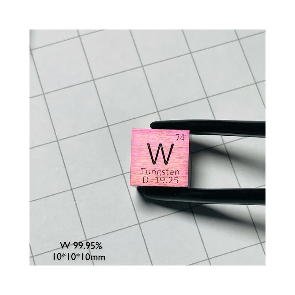 10 mm Pink Tungsten Cube High Purity W blok do nauczania, wystawy, hobby z kolekcji