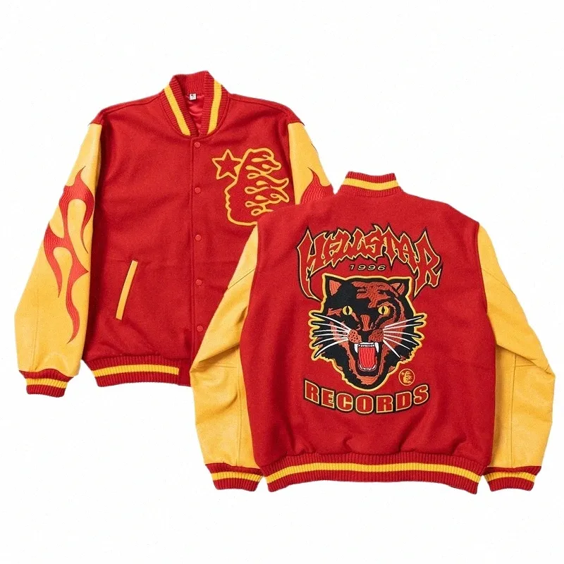 Y2k Stil Tiger Grafik Stickerei Jacke Männer Harajuku Hip Hop Streetwear Hohe Qualität Übergroßen Gothic Baseball Uniform Mantel x7TX #