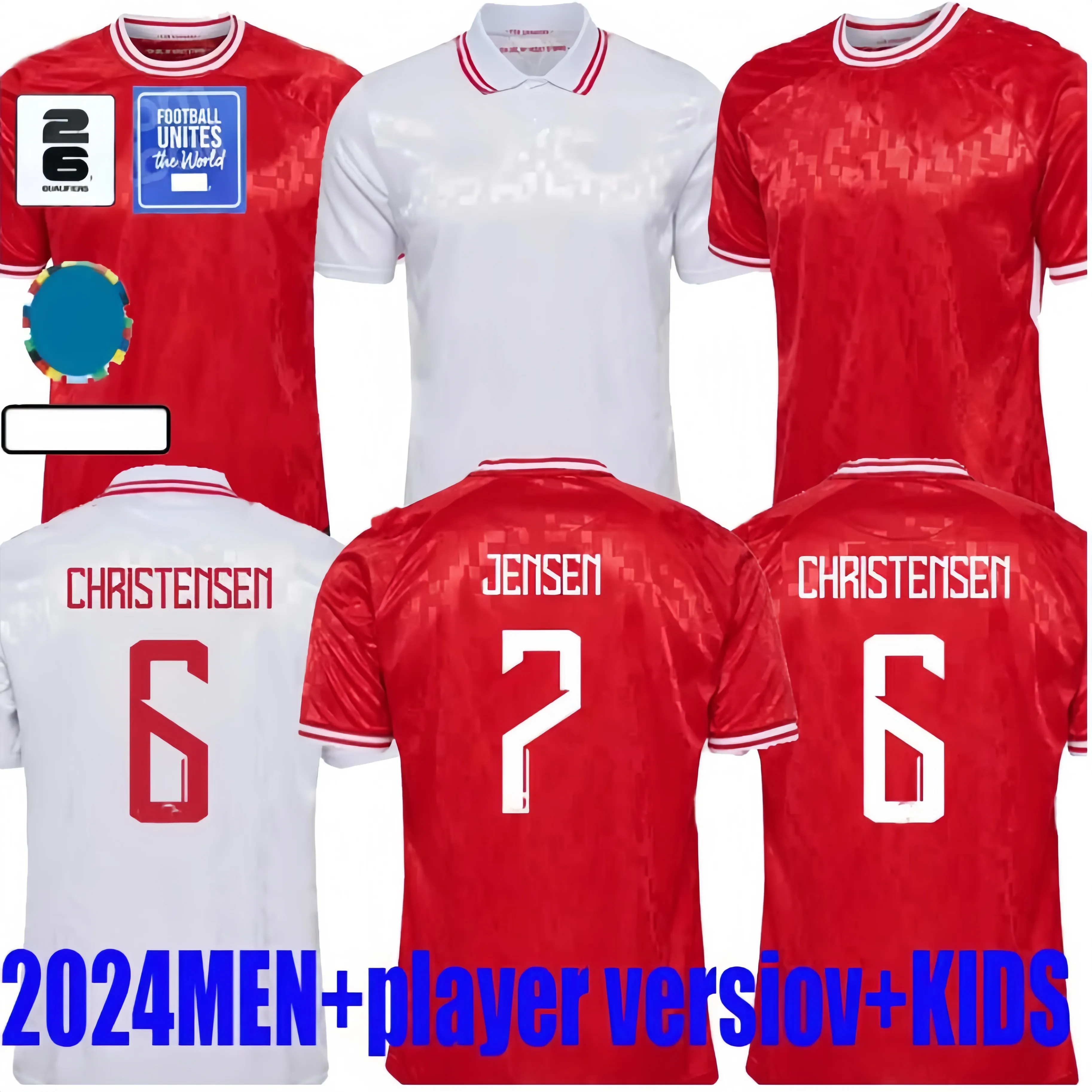 2024 Dänemark Fußballtrikot 24 25 Euro ERIKSEN HOME RED AWAY WHITE KJAER HOJBJERG CHRISTENSEN SKOV OLSEN BRAITHWAITE DOLBERG Fußballtrikots