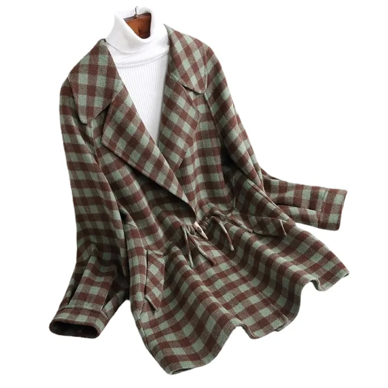 SB9447-448M76 Cappotto grande da donna cineserie di alta qualità Cappotto in cashmere double face autunno e inverno Lunghezza media