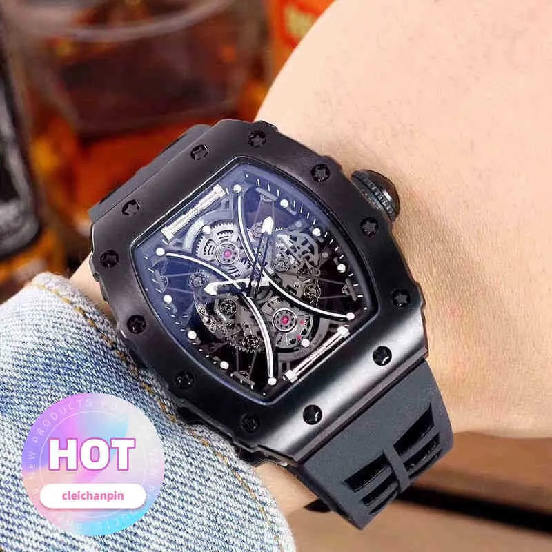 Montre Date luxe hommes mécanique montre même baril taureau mâle étudiant tendance calendrier sport Silicone Non mécanique Millerwatch